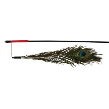 Trixie Playing Rod with Peacock Feather - játék macskapeca (pávatoll) macskák részére (47cm)