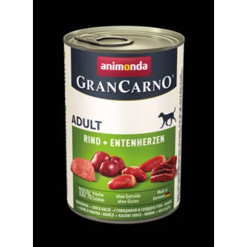 Animonda GranCarno Adult (marha,kacsaszív) konzerv - Felnőtt kutyák részére (400g)