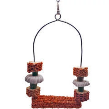 Trópus - felszerelés (óriás, kombinált hinta, csőrkoptatóval) díszmadarak részére (19x14cm)