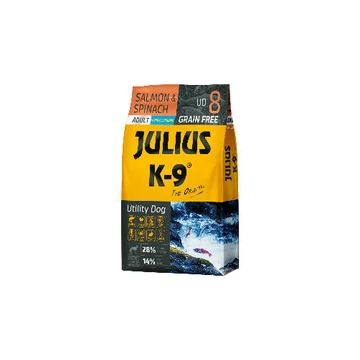 JULIUS K-9 UD8 Adult Utility Dog Hypoallergenic Salmon&Spinach (lazac&spenót) 10kg - Gabonamentes száraztáp, felnőtt kutyák részére