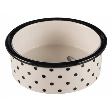 Trixie Ceramic Bowl - kerámiatál (macska minta, fehér/fekete) macskák részére (0,3l/Ø12cm)