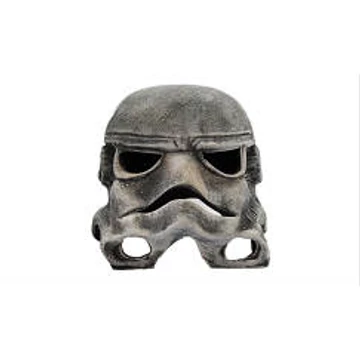 AquaDeckor - dekoráció StarWars sisak (kerámia,fehér)  akváriumba (14x12,5x12,5cm)