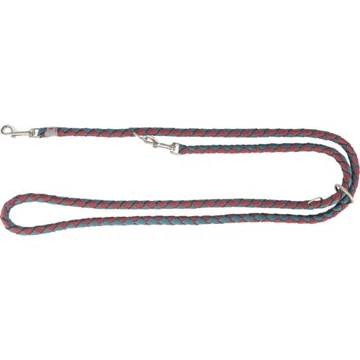 Trixie Cavo Leash - állítható, fonott póráz (sangria málna/petrol kék) kutyák részére (L-XL) 2m/ø18mm