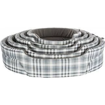 KT25.Trixie Lucky Bed - ovális, peremes fekhely (szürke/fehér) kutyák részére (55x45cm)