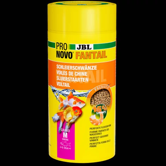 JBL Pronovo Fantail Grano M - Granulált táplálék M-es méretű fátyolhal és egyéb 8-20 cm-es aranyhal fajtákhoz (1000ml/580g)