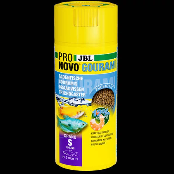 JBL Pronovo Gourami Grano S - Granulált táplálék Guarami és egyéb labirintushalfajok részére (250ml/115g) CLICK