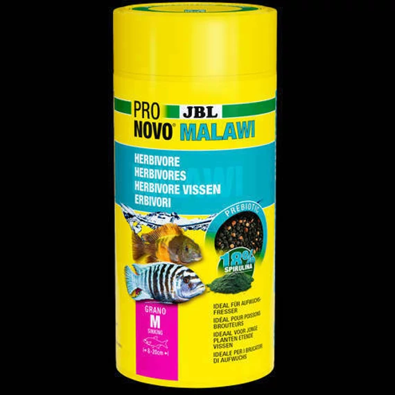 JBL Pronovo Malawi Flakes "M" - Akváriumi alaptáp granulátum 8-20 cm-es sügérek számára (1000ml/500g)