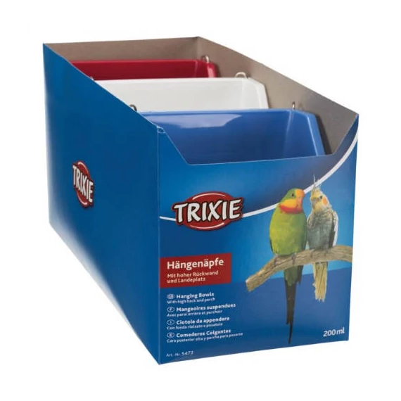 Trixie Hanging Bowl - itató/etető tál (műanyag) díszmadarak részére (200ml/11x9cm)