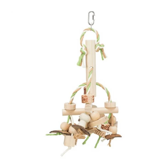 Trixie Wooden Toy - Fajáték papírszalagokkal nagypapagájok részére (31cm)
