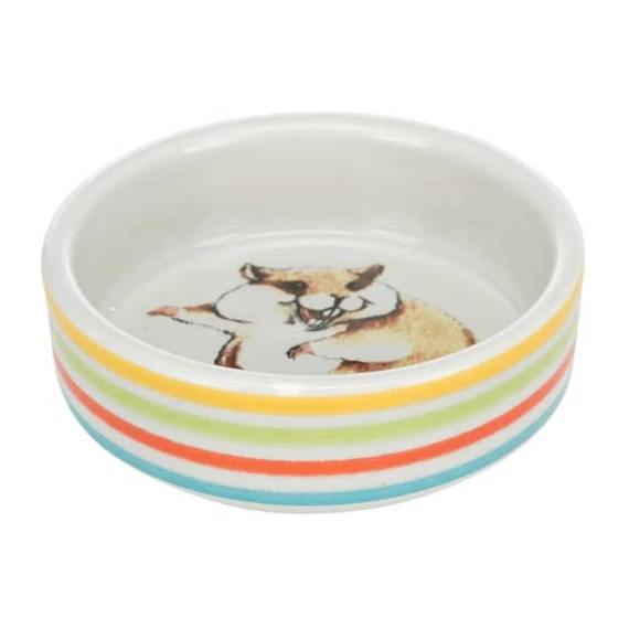 Trixie Ceramic Bowl - kerámia tál (színes,mintás) rágcsálók részére (80ml /Ø8cm)