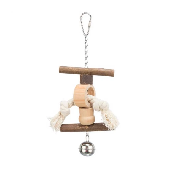 Trixie Toy for ornamental birds - játék (fa,kötéllel) díszmadarak részére (20cm)