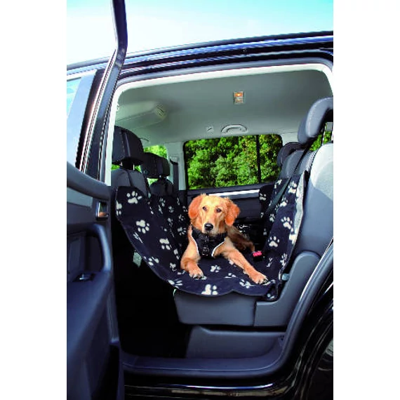 Trixie Car Seat Cover - autós üléstakaró (hátsó ülésre,fekete, mintás) 1,40x1,45m