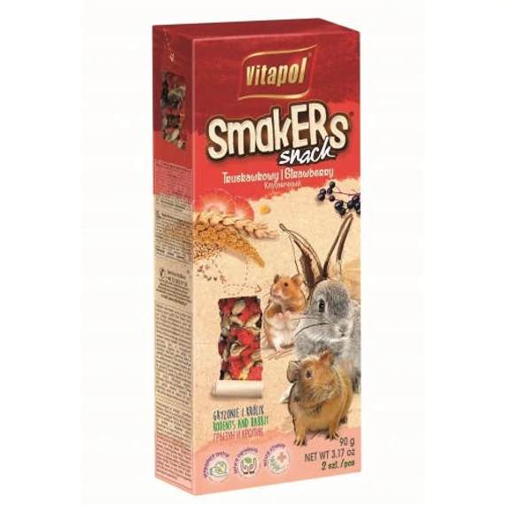 Vitapol Smakers rúd (eper) - prémium duplarúd - rágcsálók és nyulak részére (90g)