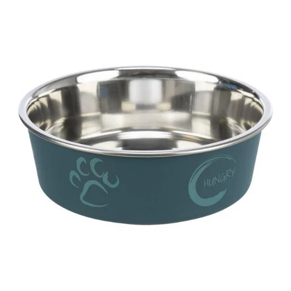 Trixie Stainless Steel Bowl - fémtál műanyag borítással (mintás, többféle színben) kutyák részére (0,3l/Ø12cm)