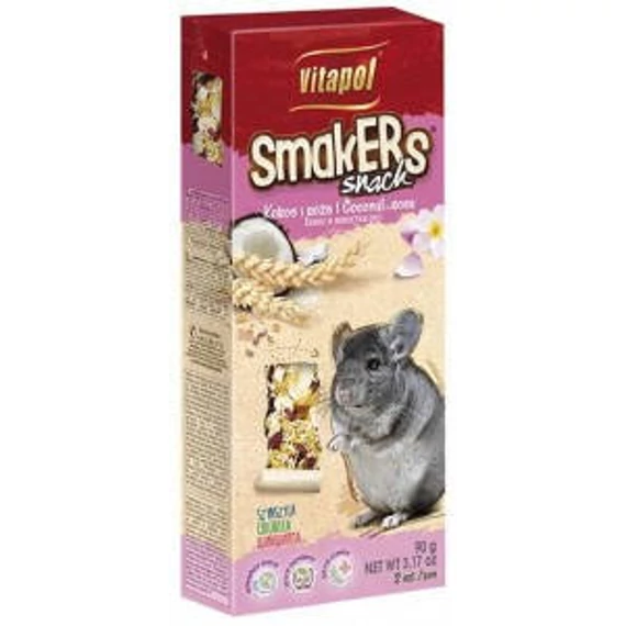 Vitapol Smakers rúd (kókusz,rózsaszírom) - prémium duplarúd - csincsilla részére (90g)