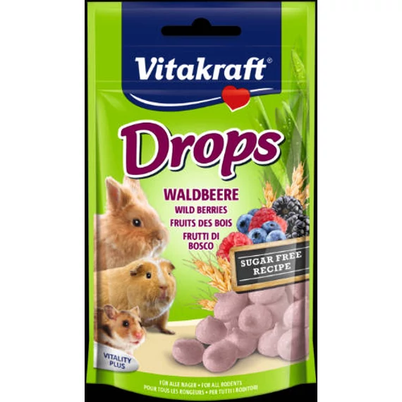Vitakraft Drops (erdei gyümölcs) - jutalomfalat rágcsálóknak (75g)