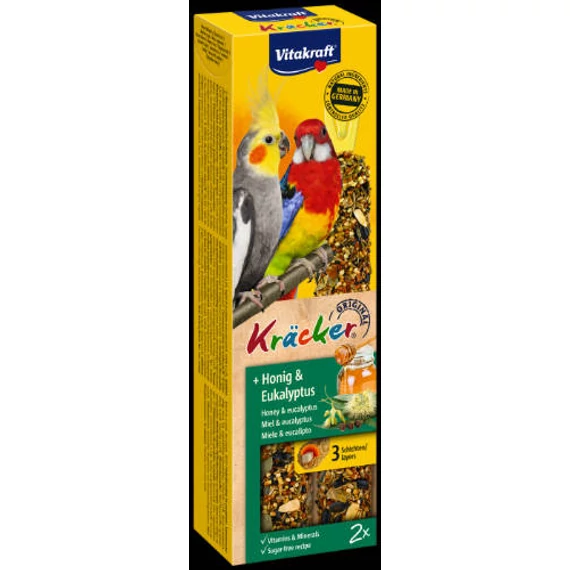 Vitakraft Kracker Dupla Rúd (méz,eukaliptusz) – kiegészítő eleség nagypapagáj részére (180g)