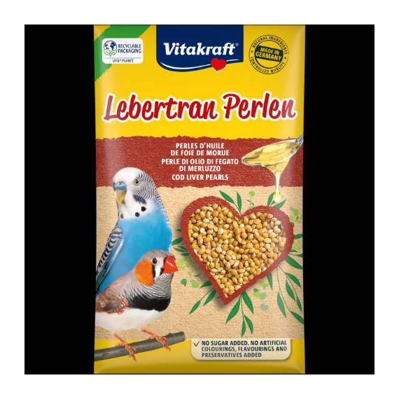 Vitakraft Vitality Plus - kiegészítő eleség (csukamájolaj) hullámos papagájok részére (20g)