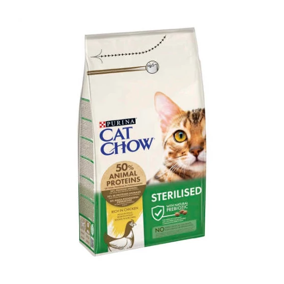 Purina Cat Chow Adult - Sterilized - Szárazeledel (csirke) felnőtt macskák részére (15kg)