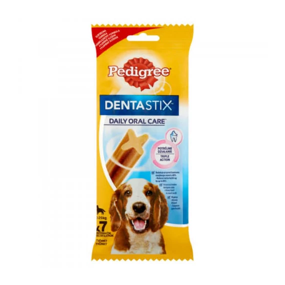 Pedigree DentaStix 10-25kg - jutalomfalat (fogtisztító) Közepes testű kutyák részére (7db/180g)