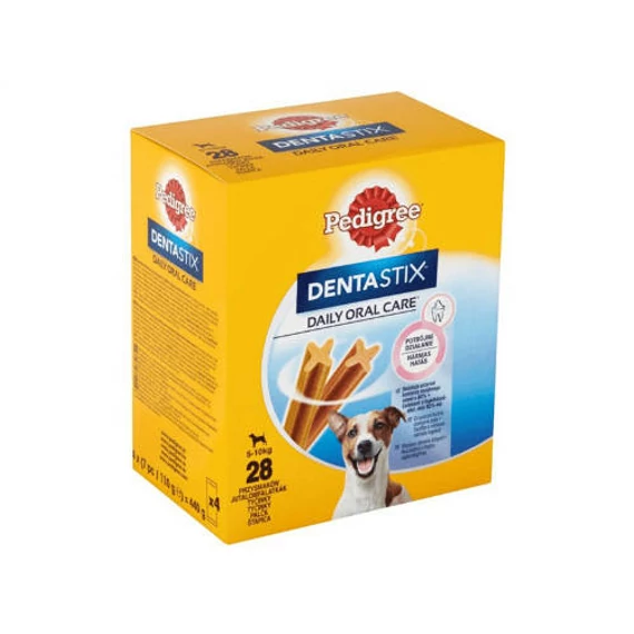 Pedigree DentaStix 5-10kg - jutalomfalat (fogtisztító) Kistestű kutyák részére 4x (7db/110g)28db mini