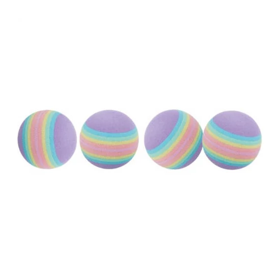 Trixie Set of Rainbow Balls - habszívacs játék (labda) macskák részére (4db/Ø4cm)