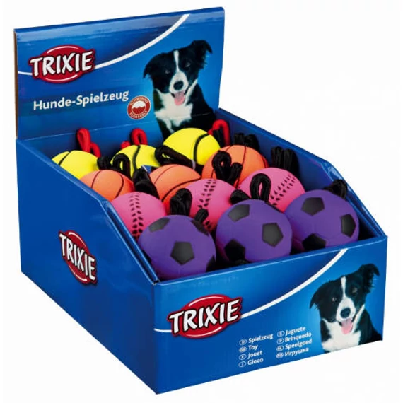 Trixie Ball on a Rope - habszivacs játék (labda kötéllel) kutyák részére (Ø6/30cm)