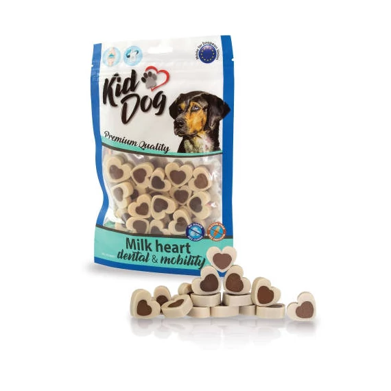 KidDog Milk Heart Dental&Mobility - jutalomfalat (tej,kollagén) kutyák részére (80g)