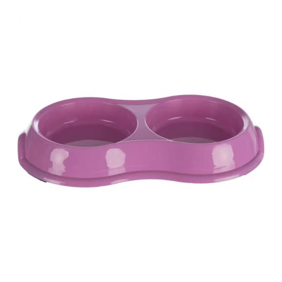 Trixie Double Bowl - Műanyag duplatál (vegyes színekben) macskák részére (0,2l /Ø11cm)