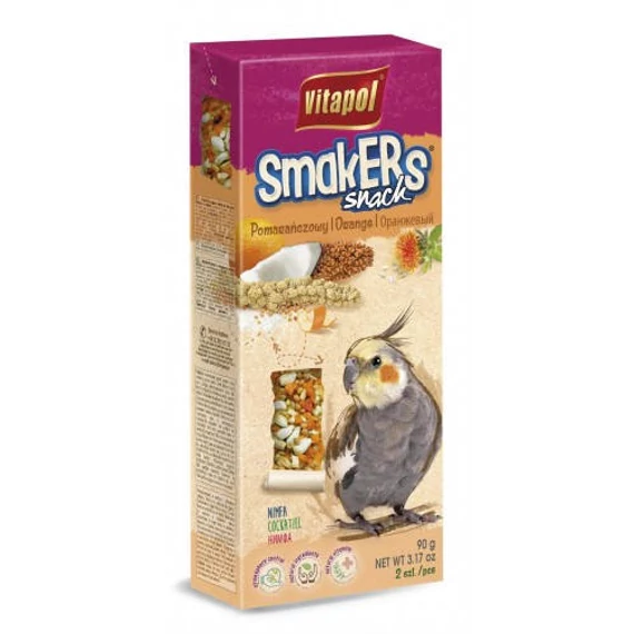 Vitapol Smakers rúd (narancs) - prémium duplarúd - nimfa papagáj részére (90g)