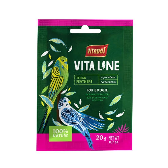 Vitapol Vitaline (tollváltást segítő) - kiegészítő eleség hullámos papagájok,kanárik részére (20g)