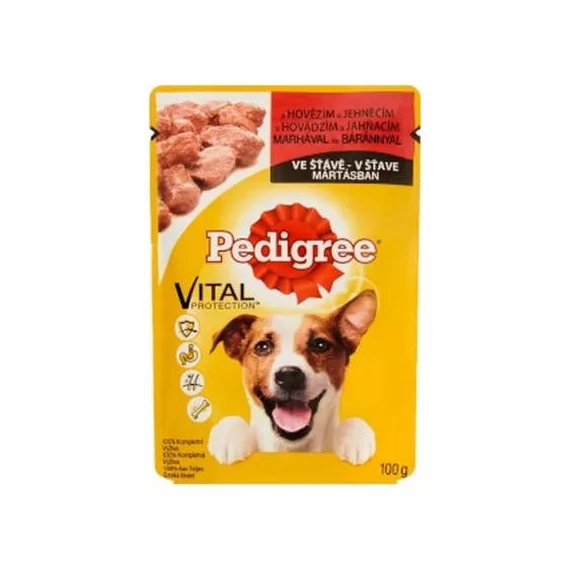 Pedigree Adult Beef&Lamb - Nedves eledel (marha,bárány mártásban) kutyák részére (100g) 24db/#