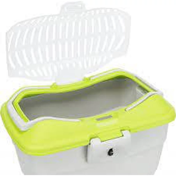 Trixie Mini-Capri Transport Box - szállítóbox (zöld,világosszürke) 2kg alatti kisállatok részére (40x22x30cm)
