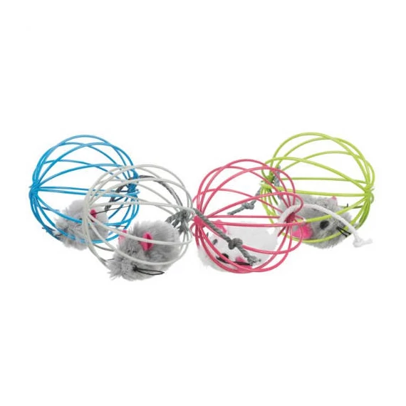 Trixie Mouse in a Wire Ball - játék (egér) macskák részére (ø6cm)