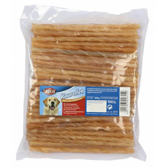 Trixie Chewing Rolls - jutalomfalat (marhabőr) kutyák részére (12 cm/ø5-6mm) 100db/csomag