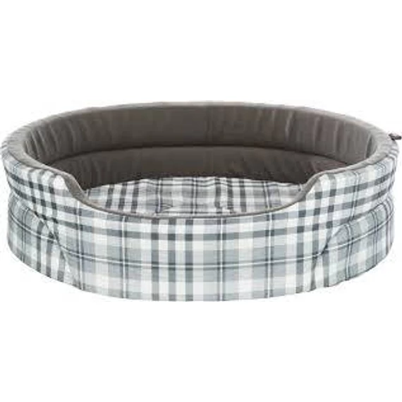 KT25.Trixie Lucky Bed - ovális, peremes fekhely (szürke/fehér) macskák részére (45x35cm)