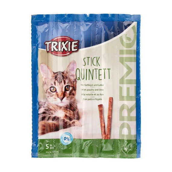 Trixie  Stick Quintett Whit Geflügel und Turkey - jutalomfalat (szárnyas,májas) macskák részére (5x5g)