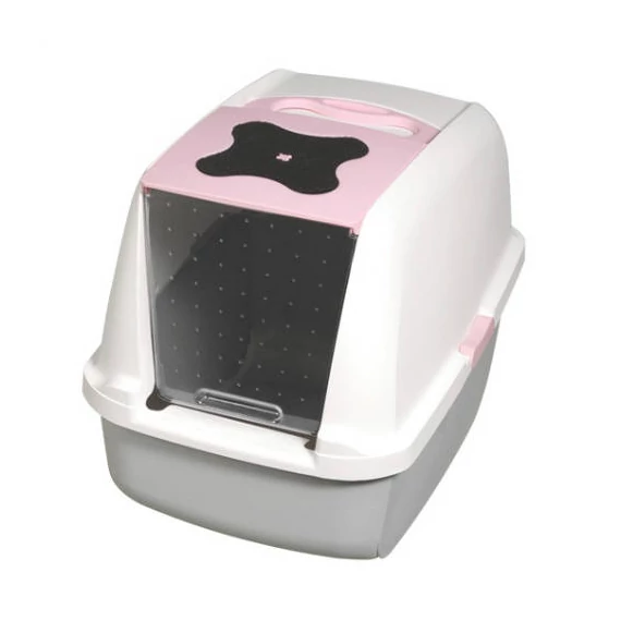 Catit Hooded Cat Pan - fedeles macska WC (pink) macskák részére (57x46,5x39cm)