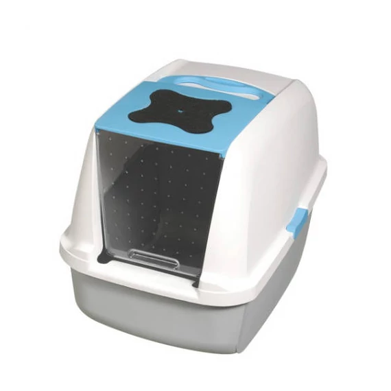 Catit Hooded Cat Pan - fedeles macska WC (kék) macskák részére (57x46,5x39cm)