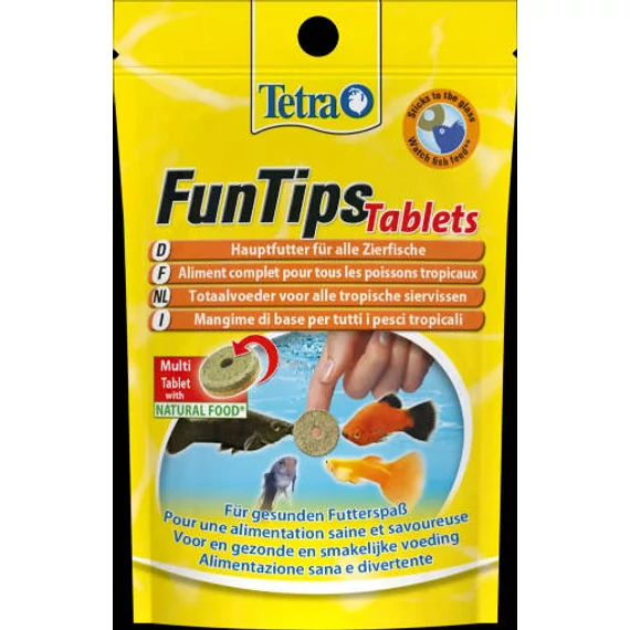 Tetra FunTips Tablets - ragacsos táplálék tabletta trópusi halak számára (20db/8g)