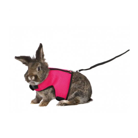 Trixie Soft - Hám és póráz szett (vegyes színek) nagyméretű nyulak részére ( 25-40cm)