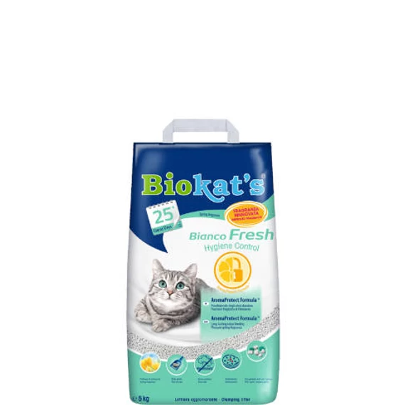 Gimpet Biokats Bianco Fresh - csomósodó macskaalom friss illattal (5kg)
