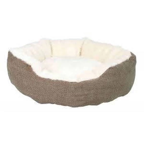 KT25.Trixie Yuma Bed - kerek, peremes fekhely (barna/gyapjú fehér) kutyák részére (Ø45cm)