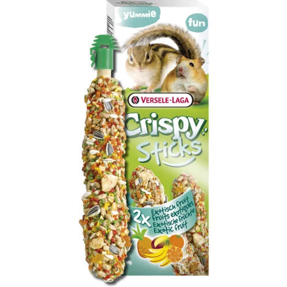 Versele-Laga Crispy Sticks Hamster, Squrriels Dupla rúd (egzotikus gyümölcs) - kiegészítő eleség hörcsögök és mókusok részére (110g)
