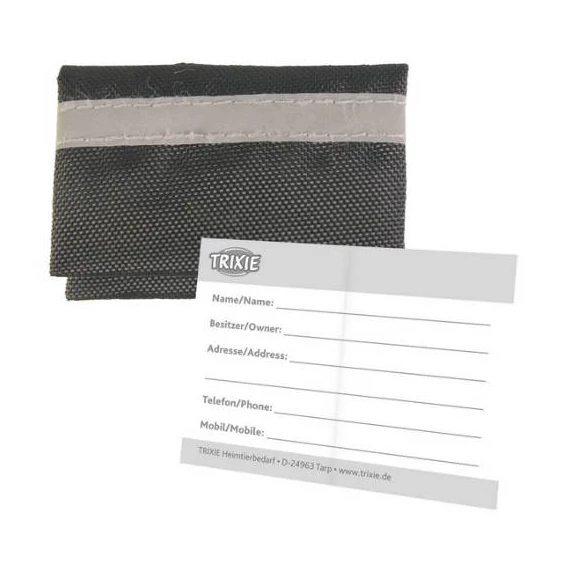 Trixie Address Label Bag - címtartó tasak (poiészter, fekete) kutyák részére (6x4cm)