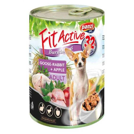 FitActive konzerv Adult - nedveseledel (liba,nyúl,alma) felnőtt kutyák részére (415g)