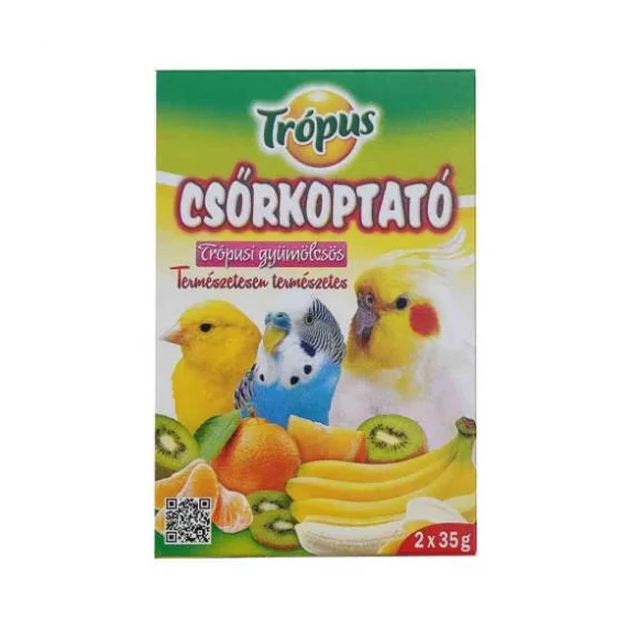 Trópus csőrkoptató - ízesített (trópusi gyümölcs) díszmadarak részére (2x35g)