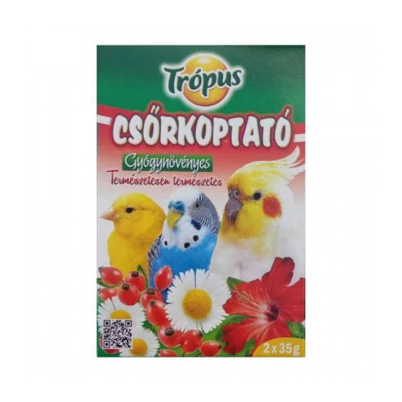 Trópus csőrkoptató - ízesített (gyógynövényes) díszmadarak részére (2x35g)