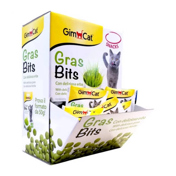 GimCat Gras Bits - kiegészítő eleség (fű tabletta) macskák részére (15g)