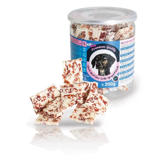KidDog Duck and Rice With jogurt Scent - jutalomfalat (kacsahús,rizs) kutyák részére (200g)